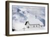 Clouds Above the Mountain Huts and Church Covered with Snow, Bettmeralp, District of Raron-Roberto Moiola-Framed Photographic Print