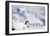 Clouds Above the Mountain Huts and Church Covered with Snow, Bettmeralp, District of Raron-Roberto Moiola-Framed Photographic Print