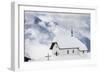 Clouds Above the Mountain Huts and Church Covered with Snow, Bettmeralp, District of Raron-Roberto Moiola-Framed Photographic Print