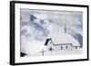 Clouds Above the Mountain Huts and Church Covered with Snow, Bettmeralp, District of Raron-Roberto Moiola-Framed Photographic Print