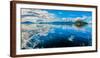 Clouds and sky reflected in the calm waters of the Inside Passage, Southeast Alaska, USA-Mark A Johnson-Framed Photographic Print