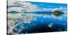 Clouds and sky reflected in the calm waters of the Inside Passage, Southeast Alaska, USA-Mark A Johnson-Stretched Canvas