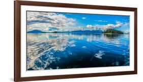 Clouds and sky reflected in the calm waters of the Inside Passage, Southeast Alaska, USA-Mark A Johnson-Framed Photographic Print