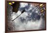 Clouds and Street Lamp Reflection-null-Framed Photo