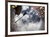 Clouds and Street Lamp Reflection-null-Framed Photo