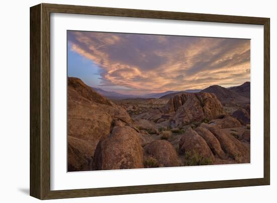 Clouds at Dawn over the Rock Formations, Alabama Hills, Inyo National Forest-James Hager-Framed Photographic Print