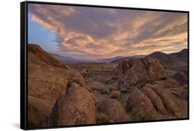 Clouds at Dawn over the Rock Formations, Alabama Hills, Inyo National Forest-James Hager-Framed Stretched Canvas