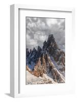 Clouds at sunset over the majestic rocks of Monte Paterno (Paternkofel), Sesto Dolomites-Roberto Moiola-Framed Photographic Print