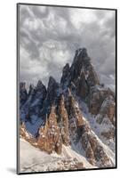 Clouds at sunset over the majestic rocks of Monte Paterno (Paternkofel), Sesto Dolomites-Roberto Moiola-Mounted Photographic Print