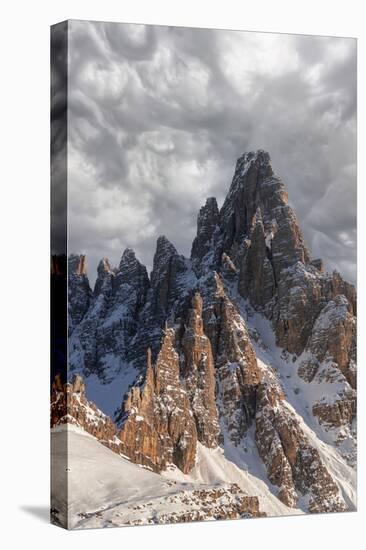 Clouds at sunset over the majestic rocks of Monte Paterno (Paternkofel), Sesto Dolomites-Roberto Moiola-Stretched Canvas