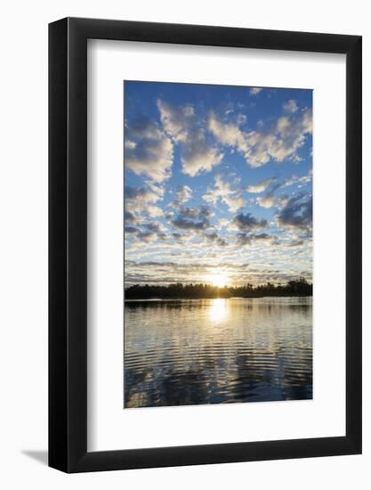 Clouds at sunset, Pangalanes Lakes canal system, Tamatave, Madagascar, Africa-Christian Kober-Framed Photographic Print