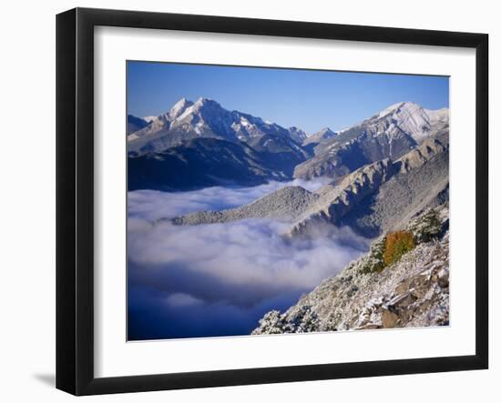 Clouds Fill the Valley of Llobegat in Cadi Moixero Natural Park. Catalonia, Pyrenees, Spain-Inaki Relanzon-Framed Photographic Print