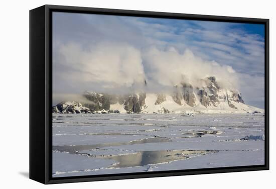 Clouds Forming over Snow-Capped Mountains in Penola Strait, Antarctica, Polar Regions-Michael Nolan-Framed Stretched Canvas