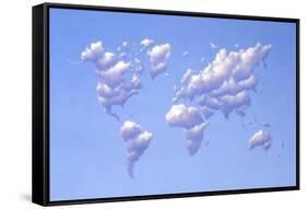 Clouds Forming the Shape of Earth's Continents-null-Framed Stretched Canvas