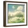 Clouds. Grungy Vector Illustration. Texture-Vik Y-Framed Art Print