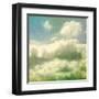 Clouds. Grungy Vector Illustration. Texture-Vik Y-Framed Art Print