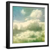 Clouds. Grungy Vector Illustration. Texture-Vik Y-Framed Art Print