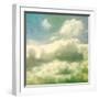 Clouds. Grungy Vector Illustration. Texture-Vik Y-Framed Art Print