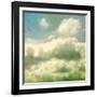 Clouds. Grungy Vector Illustration. Texture-Vik Y-Framed Art Print