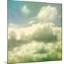 Clouds. Grungy Vector Illustration. Texture-Vik Y-Mounted Art Print