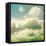 Clouds. Grungy Vector Illustration. Texture-Vik Y-Framed Stretched Canvas