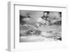 Clouds hang between the mountains of the Dolomites-Jean Schwarz-Framed Photographic Print