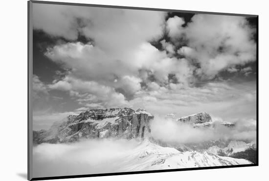 Clouds hang between the mountains of the Dolomites-Jean Schwarz-Mounted Photographic Print