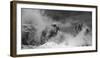 Clouds hang between the mountains of the Dolomites-Jean Schwarz-Framed Photographic Print