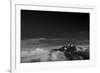 Clouds hang between the mountains of the Dolomites-Jean Schwarz-Framed Photographic Print