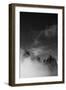 Clouds hang between the mountains of the Dolomites-Jean Schwarz-Framed Photographic Print