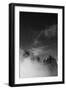 Clouds hang between the mountains of the Dolomites-Jean Schwarz-Framed Photographic Print