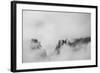 Clouds hang between the mountains of the Dolomites-Jean Schwarz-Framed Photographic Print