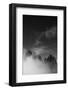 Clouds hang between the mountains of the Dolomites-Jean Schwarz-Framed Photographic Print