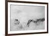 Clouds hang between the mountains of the Dolomites-Jean Schwarz-Framed Photographic Print