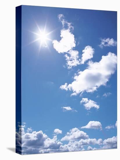 Clouds in Blue Sky, Lens Flare-null-Stretched Canvas