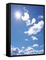 Clouds in Blue Sky, Lens Flare-null-Framed Stretched Canvas