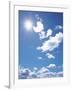 Clouds in Blue Sky, Lens Flare-null-Framed Photographic Print