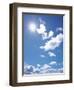 Clouds in Blue Sky, Lens Flare-null-Framed Premium Photographic Print