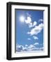 Clouds in Blue Sky, Lens Flare-null-Framed Premium Photographic Print