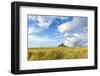 Clouds in the sky and grass in the foreground, Mont-Saint-Michel, UNESCO World Heritage Site, Norma-Francesco Vaninetti-Framed Photographic Print