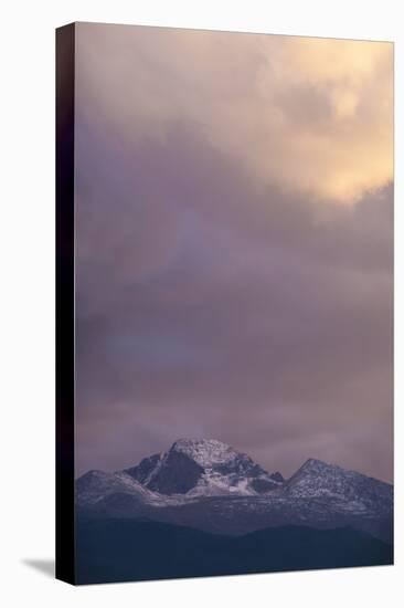 Clouds Lit by Setting Sun Above Rocky Mountains Ridge-Anna Miller-Stretched Canvas