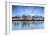 Clouds on the Typical Houses and Towers of Cathedral Reflected in River Trave at Dusk, Lubeck-Roberto Moiola-Framed Photographic Print