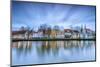 Clouds on the Typical Houses and Towers of Cathedral Reflected in River Trave at Dusk, Lubeck-Roberto Moiola-Mounted Photographic Print