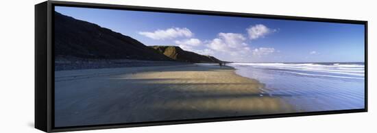 Clouds over a Beach, Saltburn, Redcar and Cleveland, North Yorkshire, England-null-Framed Stretched Canvas