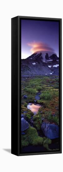 Clouds over a Snowcapped Mountain, Mt Rainier, Washington State, USA-null-Framed Stretched Canvas