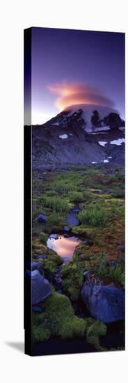 Clouds over a Snowcapped Mountain, Mt Rainier, Washington State, USA-null-Stretched Canvas