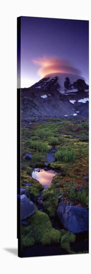 Clouds over a Snowcapped Mountain, Mt Rainier, Washington State, USA-null-Stretched Canvas