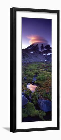 Clouds over a Snowcapped Mountain, Mt Rainier, Washington State, USA-null-Framed Premium Photographic Print