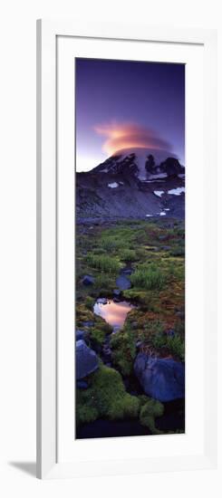 Clouds over a Snowcapped Mountain, Mt Rainier, Washington State, USA-null-Framed Photographic Print