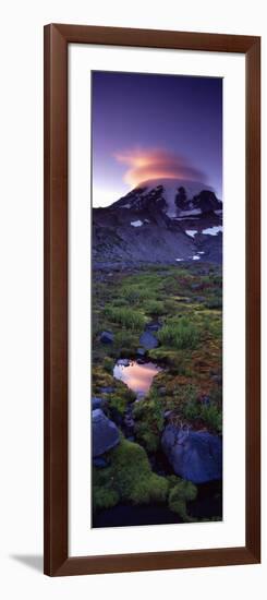 Clouds over a Snowcapped Mountain, Mt Rainier, Washington State, USA-null-Framed Photographic Print